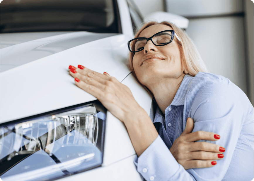 image of woman in car