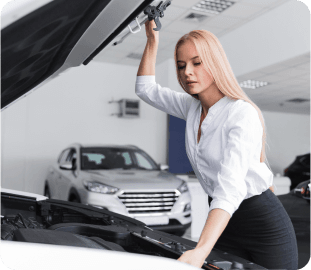 image of woman in car